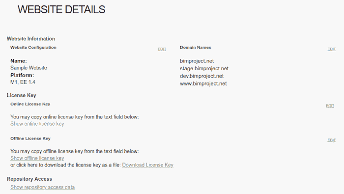 Website Details
