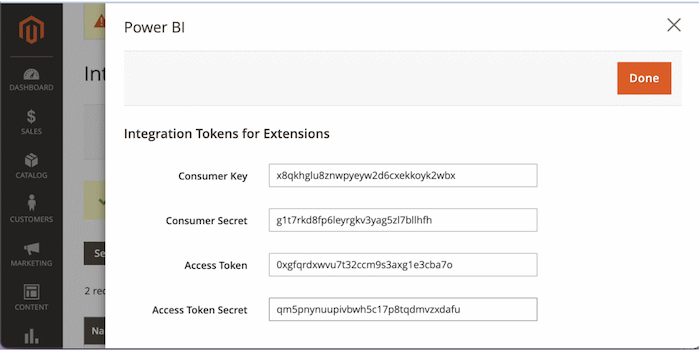 Integration Tokens generation inside the Integration page in Magento
Platform