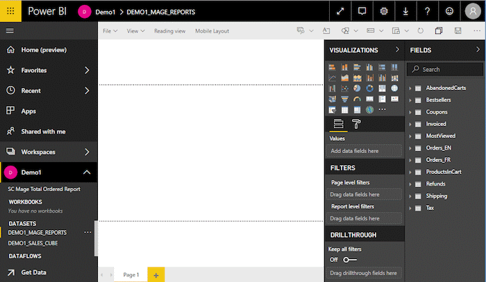 Power BI Report creation
screen