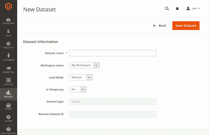 Dataset creation form